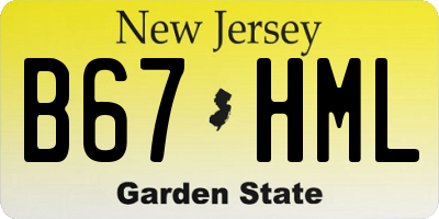 NJ license plate B67HML