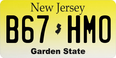 NJ license plate B67HMO