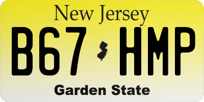 NJ license plate B67HMP