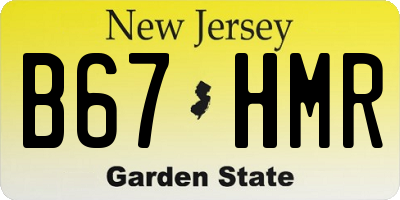 NJ license plate B67HMR