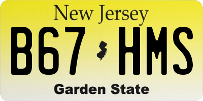 NJ license plate B67HMS
