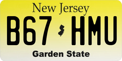 NJ license plate B67HMU