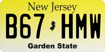NJ license plate B67HMW