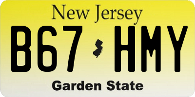 NJ license plate B67HMY