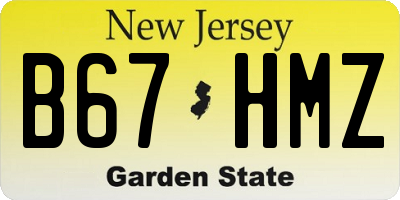 NJ license plate B67HMZ