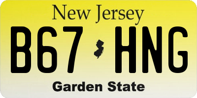 NJ license plate B67HNG