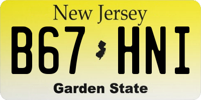 NJ license plate B67HNI
