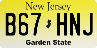 NJ license plate B67HNJ