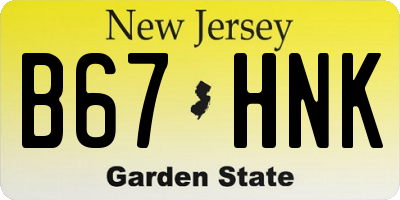NJ license plate B67HNK