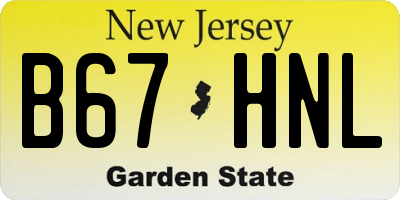 NJ license plate B67HNL