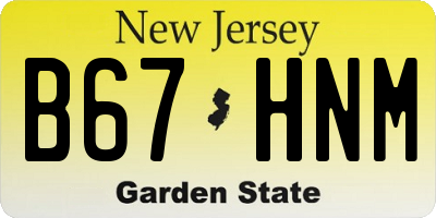 NJ license plate B67HNM