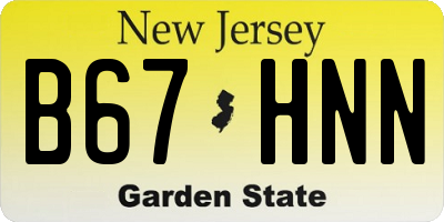 NJ license plate B67HNN