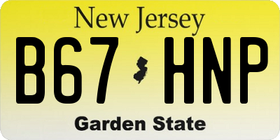 NJ license plate B67HNP