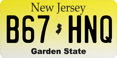 NJ license plate B67HNQ
