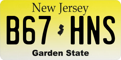 NJ license plate B67HNS