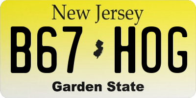 NJ license plate B67HOG