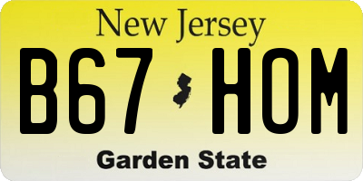 NJ license plate B67HOM