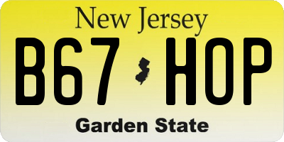 NJ license plate B67HOP