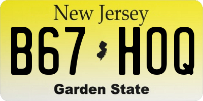 NJ license plate B67HOQ
