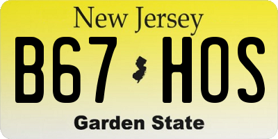 NJ license plate B67HOS