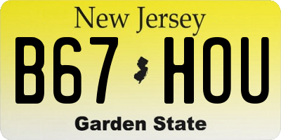 NJ license plate B67HOU
