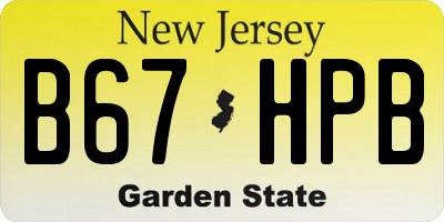NJ license plate B67HPB