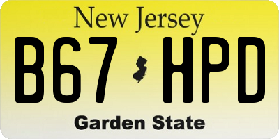 NJ license plate B67HPD