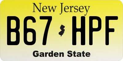NJ license plate B67HPF