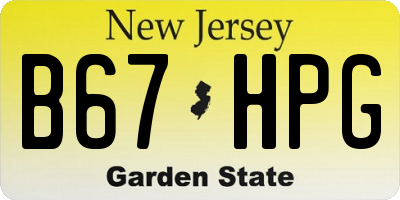 NJ license plate B67HPG