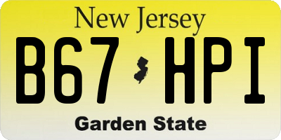 NJ license plate B67HPI