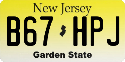 NJ license plate B67HPJ