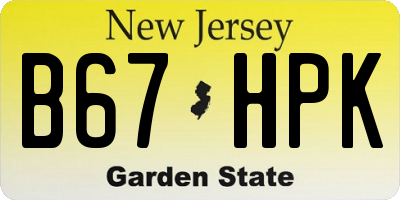 NJ license plate B67HPK
