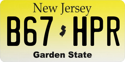 NJ license plate B67HPR