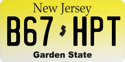 NJ license plate B67HPT