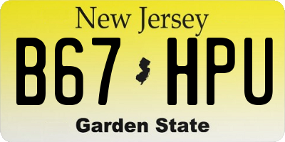 NJ license plate B67HPU
