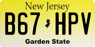 NJ license plate B67HPV