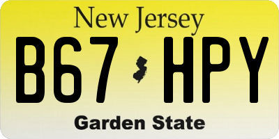 NJ license plate B67HPY