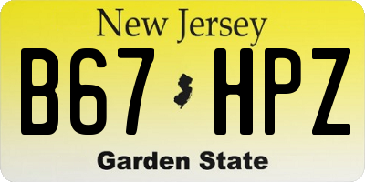 NJ license plate B67HPZ