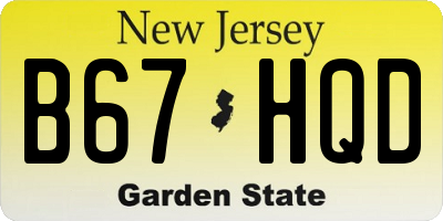 NJ license plate B67HQD