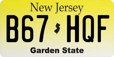 NJ license plate B67HQF