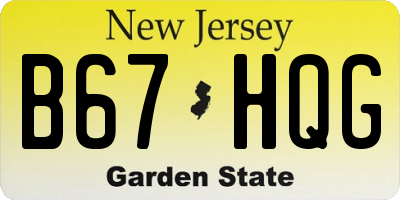 NJ license plate B67HQG