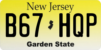 NJ license plate B67HQP