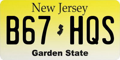 NJ license plate B67HQS