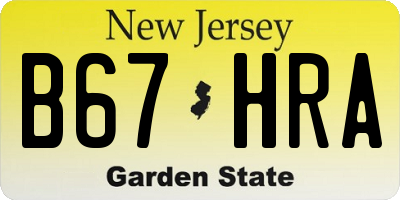 NJ license plate B67HRA