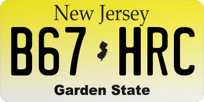 NJ license plate B67HRC