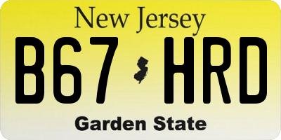 NJ license plate B67HRD