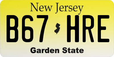 NJ license plate B67HRE