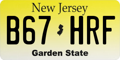 NJ license plate B67HRF