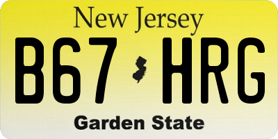 NJ license plate B67HRG
