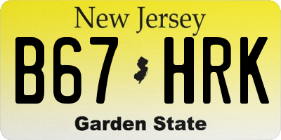 NJ license plate B67HRK